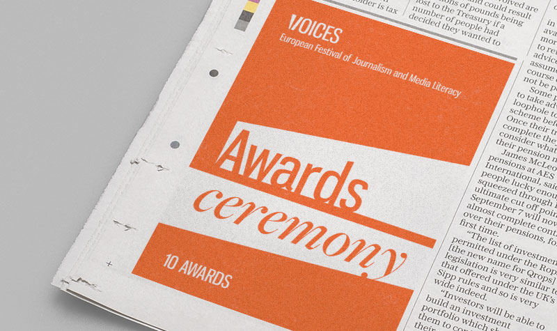 Section of a newspaper with the title Awards Ceremony